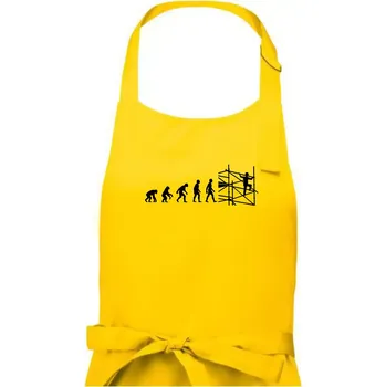 Kuchyňská zástěra Evoluce lešení - Dámská zástěra na vaření - Univerzální velikost ( Žlutá )