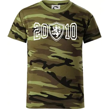 Narozeninový motiv - znak - 2010 - Dětské maskáčové triko - 122 cm/6 let ( Zelený maskáč )