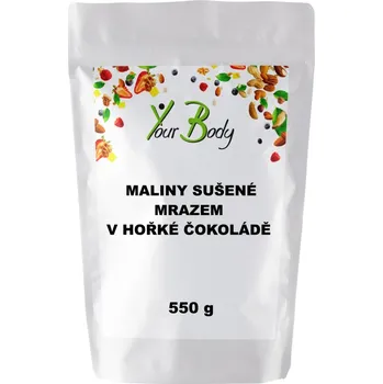 Sušené ovoce Maliny sušené mrazem v hořké čokoládě 550g