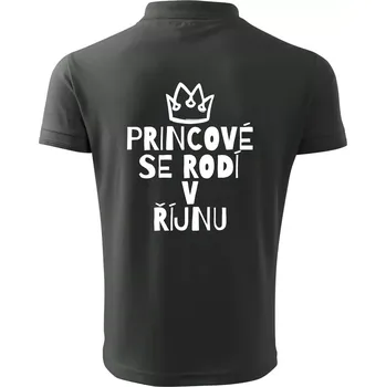 Pánská košile Princové se rodí v říjnu - Polokošile pánská Pique Polo 203 - 5XL ( Tm. břidlice (šedozelená) )