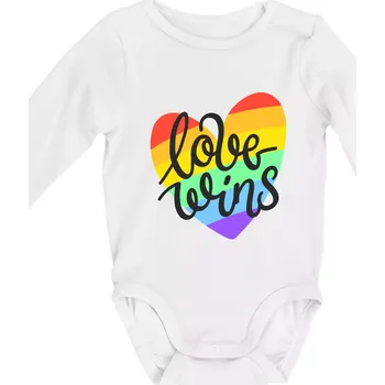 Kojenecký body Love wins srdce - Body kojenecké s dlouhým rukávem - Dlouhý r. do 3 měs ( Bílá )
