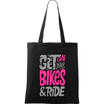 Get on your bikes - Taška bavlněná - 42 x 38 cm ( Černá )