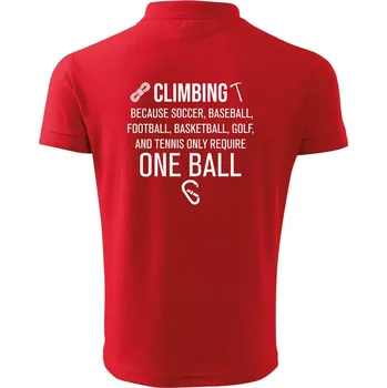 Pánská košile Climbing beacause one ball - Polokošile pánská Pique Polo 203 - 4XL ( Červená )