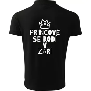 Pánská košile Princové se rodí v září - Polokošile pánská Pique Polo 203 - 2XL ( Černá )