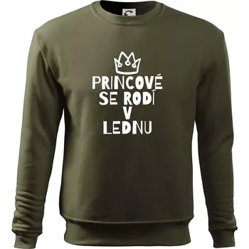Pánská mikina Princové se rodí v lednu - Mikina Essential pánská - L ( Military )