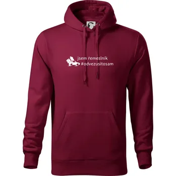 Pánská mikina Odvezu si to sám - Mikina pánská Cape s kapucí - 4XL ( Garnet )