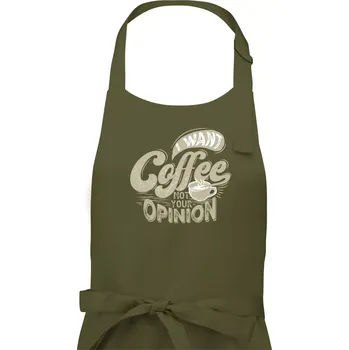 Kuchyňská zástěra Coffee opinion - Dámská zástěra na vaření - Univerzální velikost ( Khaki )