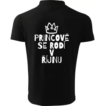 Pánská košile Princové se rodí v říjnu - Polokošile pánská Pique Polo 203 - 3XL ( Černá )