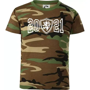 Chlapecké tričko Narozeninový motiv - znak - 2021 - Dětské maskáčové triko - 104-110cm / 3-4 roky ( Hnědý maskáč )