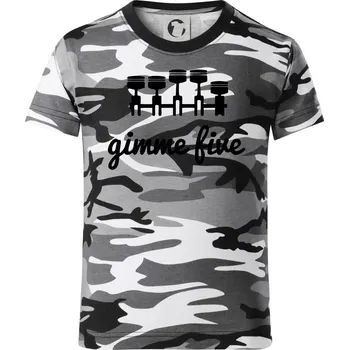 Chlapecké tričko Gimme five - dej mě pět - pětiválec - Dětské maskáčové triko - 134 cm/8 let ( Šedý maskáč )