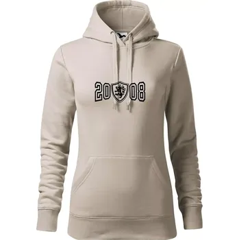 Dámská mikina Narozeninový motiv - znak - 2008 - Mikina dámská Cape s kapucí - XS ( Ledově šedá )