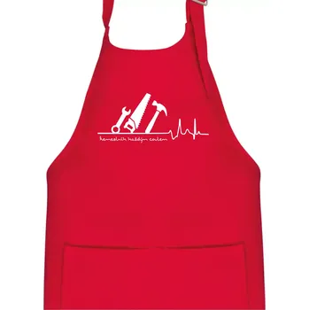 Kuchyňská zástěra Ekg řemeslník každým coulem - Dětská zástěra na vaření - Univerzální velikost ( Červená )