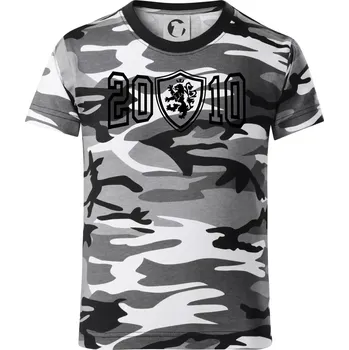 Chlapecké tričko Narozeninový motiv - znak - 2010 - Dětské maskáčové triko - 104-110cm / 3-4 roky ( Šedý maskáč )