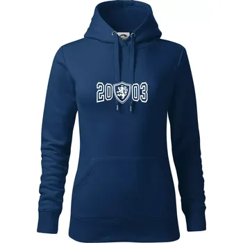 Dámská mikina Narozeninový motiv - znak - 2003 - Mikina dámská Cape s kapucí - 2XL ( Půlnoční modrá )