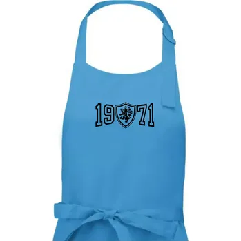 Kuchyňská zástěra Narozeninový motiv - znak - 1971 - Dámská zástěra na vaření - Univerzální velikost ( Světlý tyrkys )