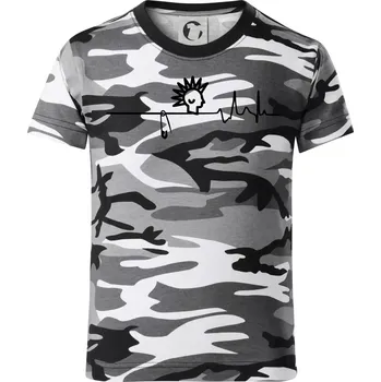 Chlapecké tričko Ekg punk - Dětské maskáčové triko - 122 cm/6 let ( Šedý maskáč )