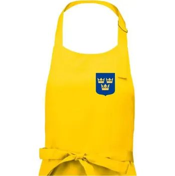 Kuchyňská zástěra Švédský znak tři korunky na prso - Dámská zástěra na vaření - Univerzální velikost ( Žlutá )