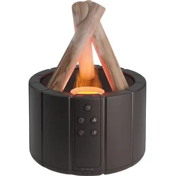 Zvlhčovač vzduchu Verk 24615 Dekorativní RGB LED zvlhčovač vzduchu s efektem ohniště, černý