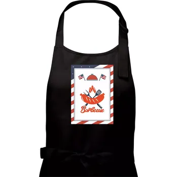 Kuchyňská zástěra USA BBQ POSTER - Pánská zástěra na vaření - Univerzální velikost ( Černá )