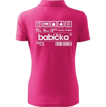 Čárový kód babička - Polokošile dámská Pique Polo - S ( Purpurová )