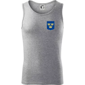 Švédský znak tři korunky na prso - Tílko pánské Core - 2XL ( Tmavě šedý melír )