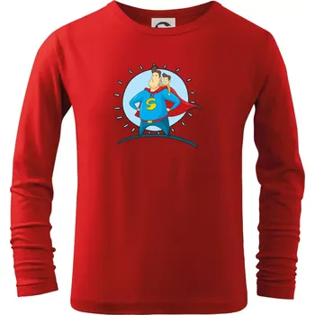 Chlapecké tričko Táta superman - kluk - Triko dětské Long Sleeve - 122 cm/6 let ( Červená )