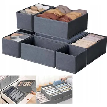 Organizér oblečení ORGANIZÉR NA SPODNÍ PRÁDLO A PONOŽKY DO ZÁSUVKY SKŘÍNĚ SADA 8 kusů