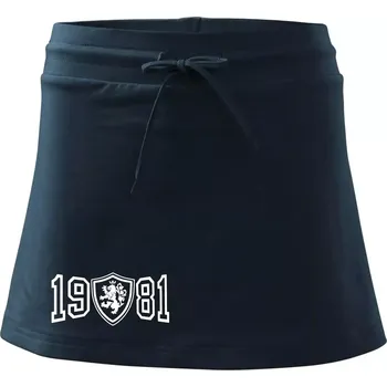 Dámská sukně Narozeninový motiv - znak - 1981 - Sportovní sukně - two in one - XL ( Námořní modrá (velmi tmavá - téměř černá) )