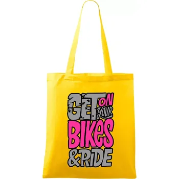 Get on your bikes - Taška bavlněná - 42 x 38 cm ( Žlutá )