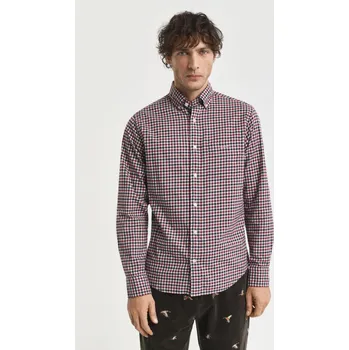 Pánská košile KOŠILE GANT REG TWILL GINGHAM SHIRT PLUMPED RED