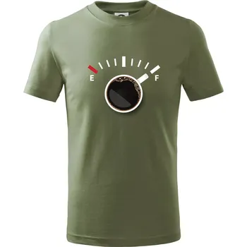 Káva jako palivo - Tričko dětské bavlněné - 104-110cm / 3-4 roky ( Khaki )
