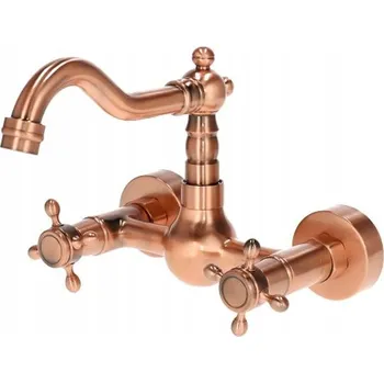 Vodovodní baterie Nástěnná umyvadlová baterie Rustikální Úchyty Měděná zlatá