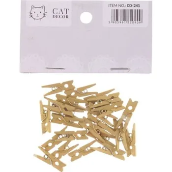 Vánoční dekorace Kolíček dřevo 24ks zlaté 2,5cm