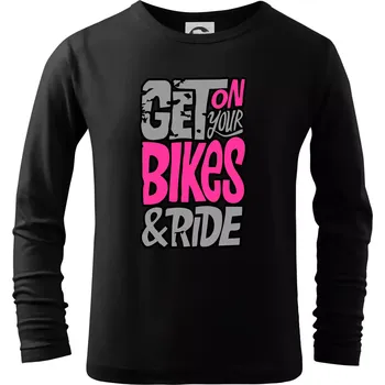 Chlapecké tričko Get on your bikes - Triko dětské Long Sleeve - 122 cm/6 let ( Černá )