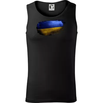 Ukrajina vlajka kreslená štětkou - Tílko pánské Core - S ( Černá )