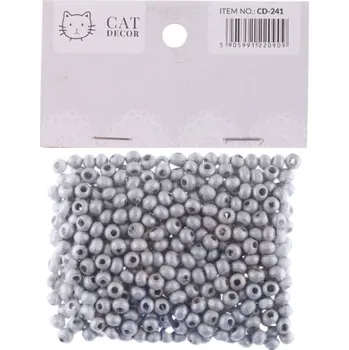 Dětské navlékací korálky Korálky 4mm, 490ks dřevěné, SILVER