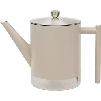 Konvice na čaj BREDEMEIJER Cylindre Čajová konvice nerezová, dvojitá stěna, objem: 1,20 litru, výška: 179 mm, béžová
