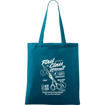 First Class Barber - Taška bavlněná - 42 x 38 cm ( Petrolejová )