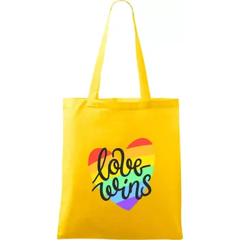 Love wins srdce - Taška bavlněná - 42 x 38 cm ( Žlutá )
