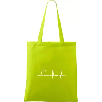 Nákupní taška EKG zuby - Taška bavlněná - 42 x 38 cm ( Limetková )