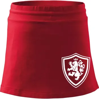 Dámská sukně Český lev erb na prsu a na zádech - Sportovní sukně - two in one - S ( Červená )