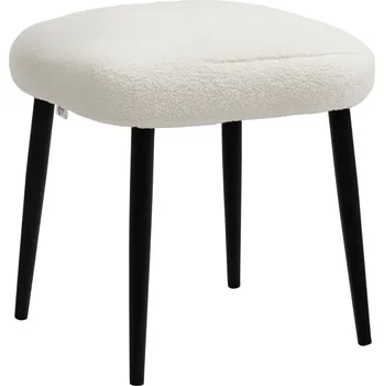 Taburet HOMCOM Stolička, otoman, kašmírový vzhled, podnožka, krémově bílá