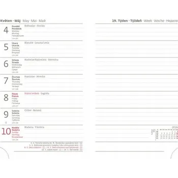 Diář Helma - Vario - týdenní diář Matragi Blue 2026, kapesní, 9 × 14 cm