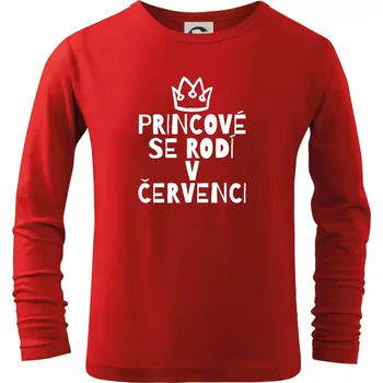 Chlapecké tričko Princové se rodí v červenci - Triko dětské Long Sleeve - 122 cm/6 let ( Červená )