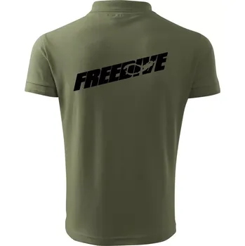 Pánská košile Freedive - nápis s potápěčem - Polokošile pánská Pique Polo 203 - 2XL ( Khaki )