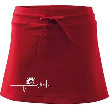 Dámská sukně Ekg punk - Sportovní sukně - two in one - XS ( Červená )