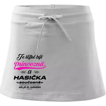 Dámská sukně Je těžké být princezna - Hasička - Sportovní sukně - two in one - XS ( Bílá )