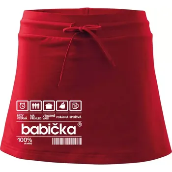 Dámská sukně Čárový kód babička - Sportovní sukně - two in one - M ( Červená )