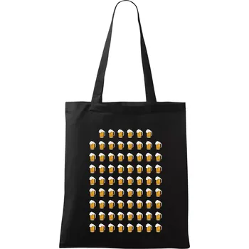 Nákupní taška Narozeniny - 70x pivo - Taška bavlněná - 42 x 38 cm ( Černá )