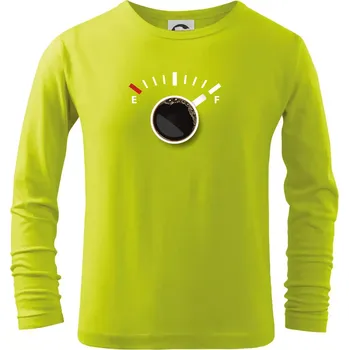 Chlapecké tričko Káva jako palivo - Triko dětské Long Sleeve - 122 cm/6 let ( Limetková )